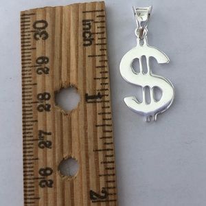 Unisex $ pendant 925 sterling silver